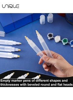 Unique Set of 5 Empty Refill Paint Markers Blank Refillable Paint Pens Empty Refillable Marker for Painting, Transparent Pen Tube, Fill with Your Own Art Acrylic, Oil and Watercolor  - Image 4