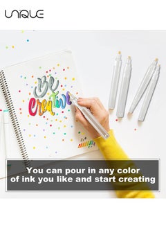 Unique Set of 5 Empty Refill Paint Markers Blank Refillable Paint Pens Empty Refillable Marker for Painting, Transparent Pen Tube, Fill with Your Own Art Acrylic, Oil and Watercolor  - Image 5