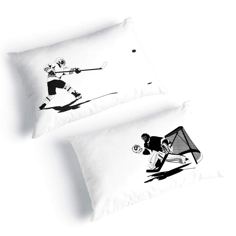 ChalkTalkSPORTS Eat. Sleep. Hockey. Pillowcase Home Decor | Navy - Image 1