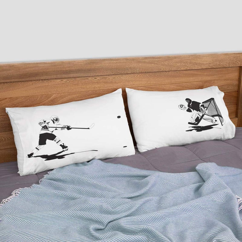 ChalkTalkSPORTS Eat. Sleep. Hockey. Pillowcase Home Decor | Navy - Image 3