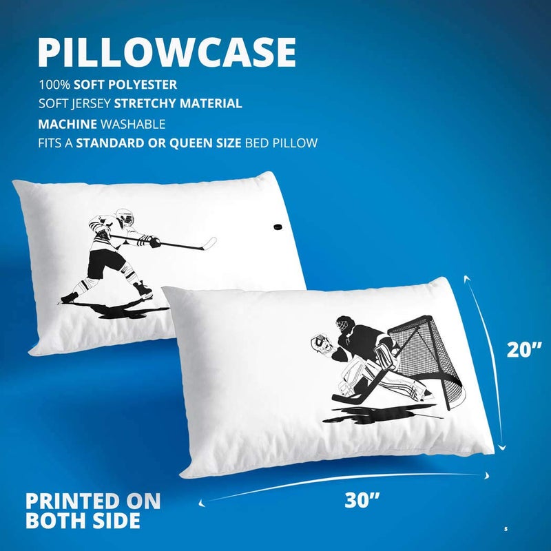 ChalkTalkSPORTS Eat. Sleep. Hockey. Pillowcase Home Decor | Navy - Image 2