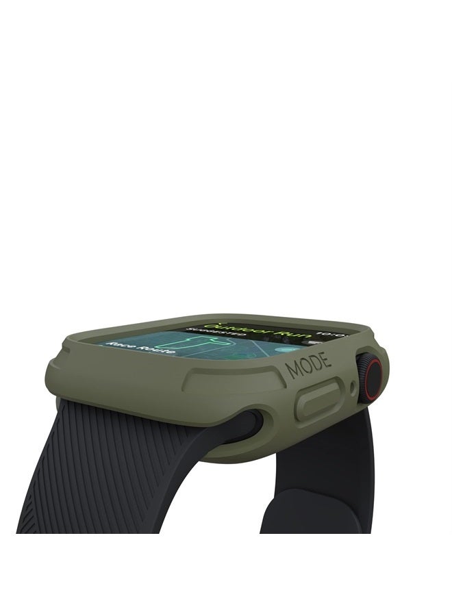 elkson Compatible with Apple Watch 45mm Bumper Case, Quattro 2.0 Series Rugged Case for Apple Watch and iWatch Series 8 7, Military Grade Durable Protective Cover, Flexible Shock Proof, Military Green - Image 3