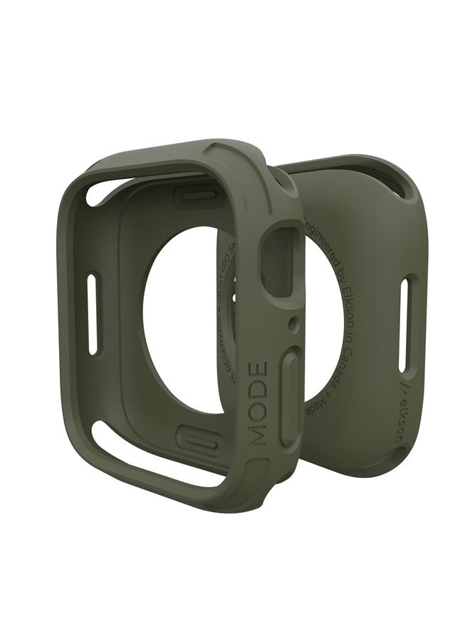 elkson Compatible with Apple Watch 45mm Bumper Case, Quattro 2.0 Series Rugged Case for Apple Watch and iWatch Series 8 7, Military Grade Durable Protective Cover, Flexible Shock Proof, Military Green - Image 2