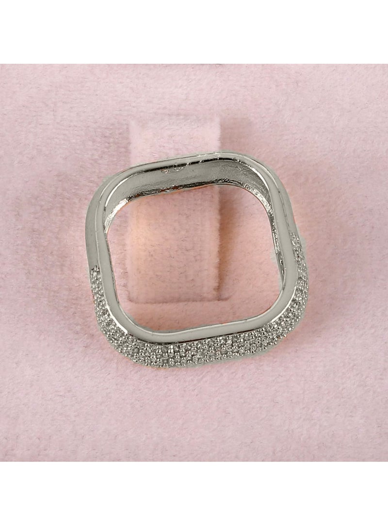 3Diamonds - Debla Ring Platinum Plated For Women With Zircon Stone - Silver - Image 1