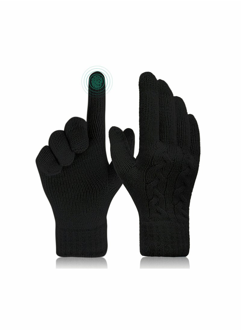 SYOSI - Women Touch Screen Gloves - Winter Warm Gloves Touchscreen Mittens Thermal Fleece Lined Knitted Gloves for Outdoor - Image 1