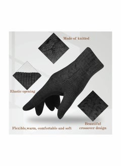 SYOSI Women Touch Screen Gloves - Winter Warm Gloves Touchscreen Mittens Thermal Fleece Lined Knitted Gloves for Outdoor  - Image 2