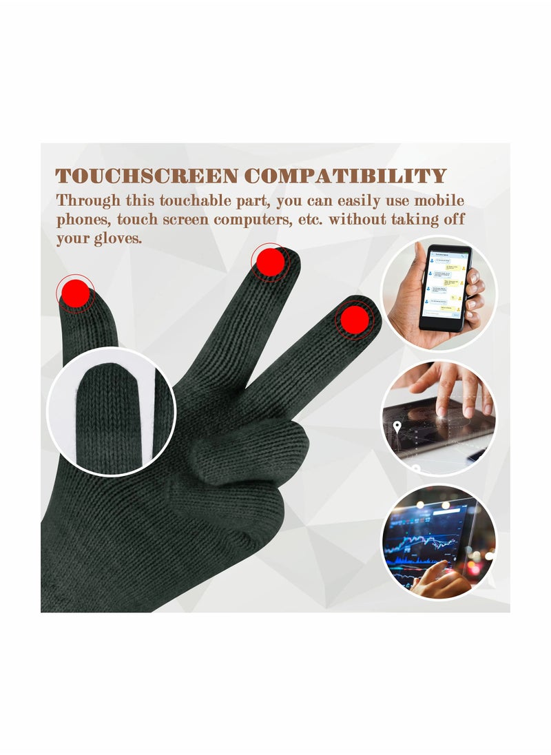 SYOSI - Women Touch Screen Gloves - Winter Warm Gloves Touchscreen Mittens Thermal Fleece Lined Knitted Gloves for Outdoor - Image 1