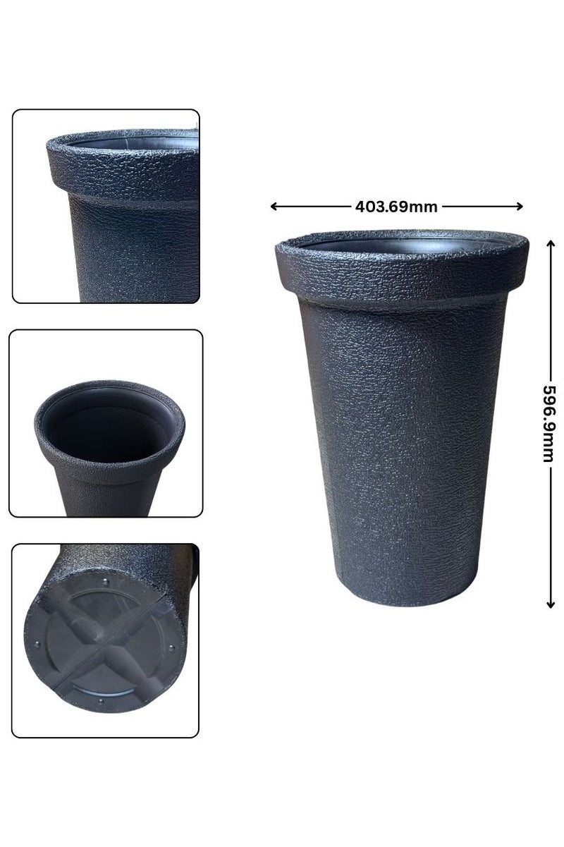 SNH Durable Plastic flower Pot - Versatile Outdoor & Indoor Plant Containers,Perfect For gardening & Nursery use 16 Inch Large - Grey Colour - Image 2