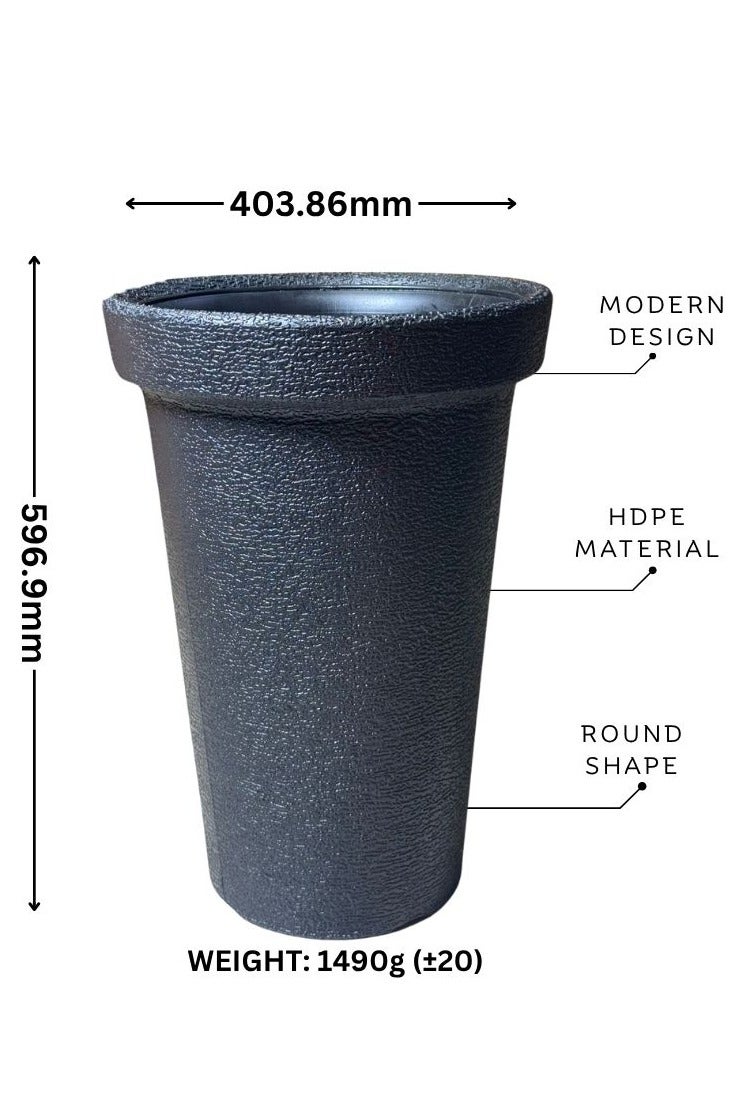 SNH Durable Plastic flower Pot - Versatile Outdoor & Indoor Plant Containers,Perfect For gardening & Nursery use 16 Inch Large - Grey Colour - Image 1