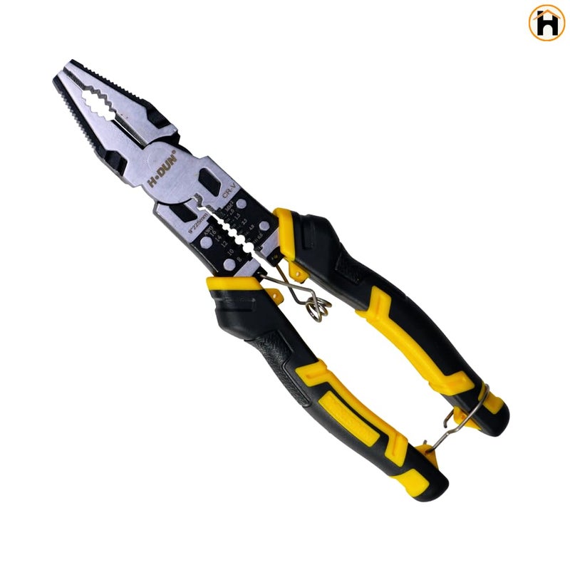 Homdum كماشة 7 في 1 متعددة الوظائف 8.5 بوصة مزيل عزل الأسلاك قاطع كابل كماشة كهربائي بحجم 220 مم - Image 2