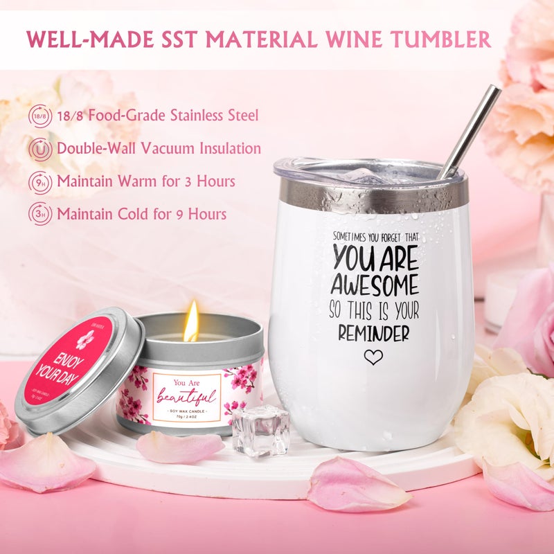 LUCOTIYA Gifts for Women Birthday Gifts, Bath and Body Gifts Set- 10 Pcs Christmas Valentine's Mother's Day Gifts and Cherry Blossoms Self Care Package Gifts Women, Relaxing Gifts Basket - Image 3