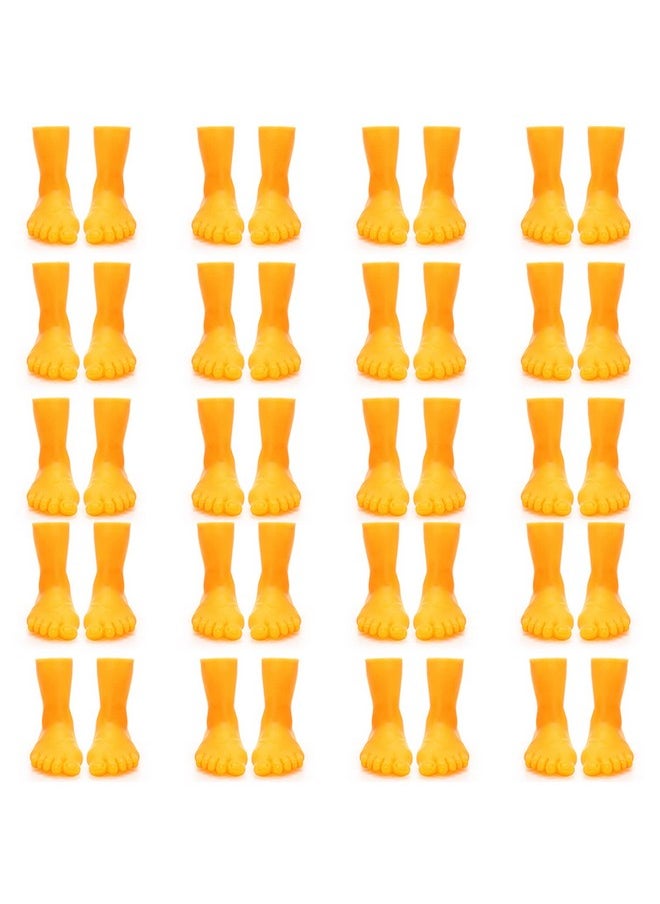 TOPZEA - 40 Pack Finger Feet Puppet Rubber Foot Shaped Finger Puppets Funny Mini Fake Feet Tiny Feet Left & Right Cute Little Feet For Fingers Mini Gag Gifts Making Gnomes Crafting Photo Shoot Prop - Image 1