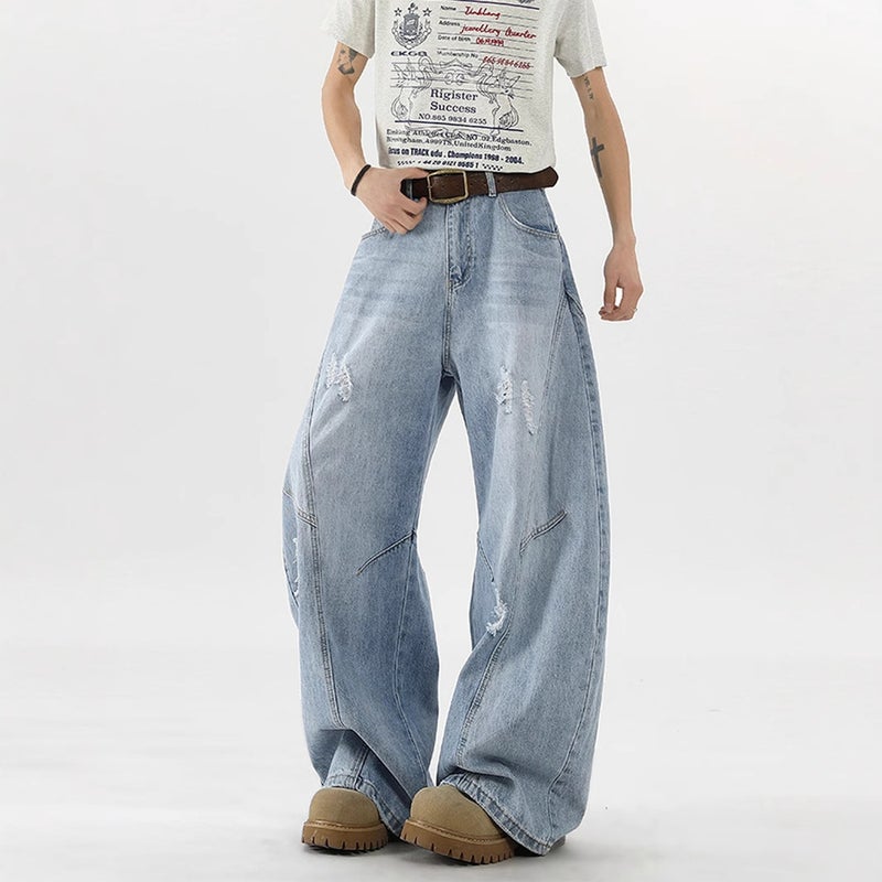 Unisex Classic Denim Jeans Loose Fit Daily Outdoor Wear - Image 5
