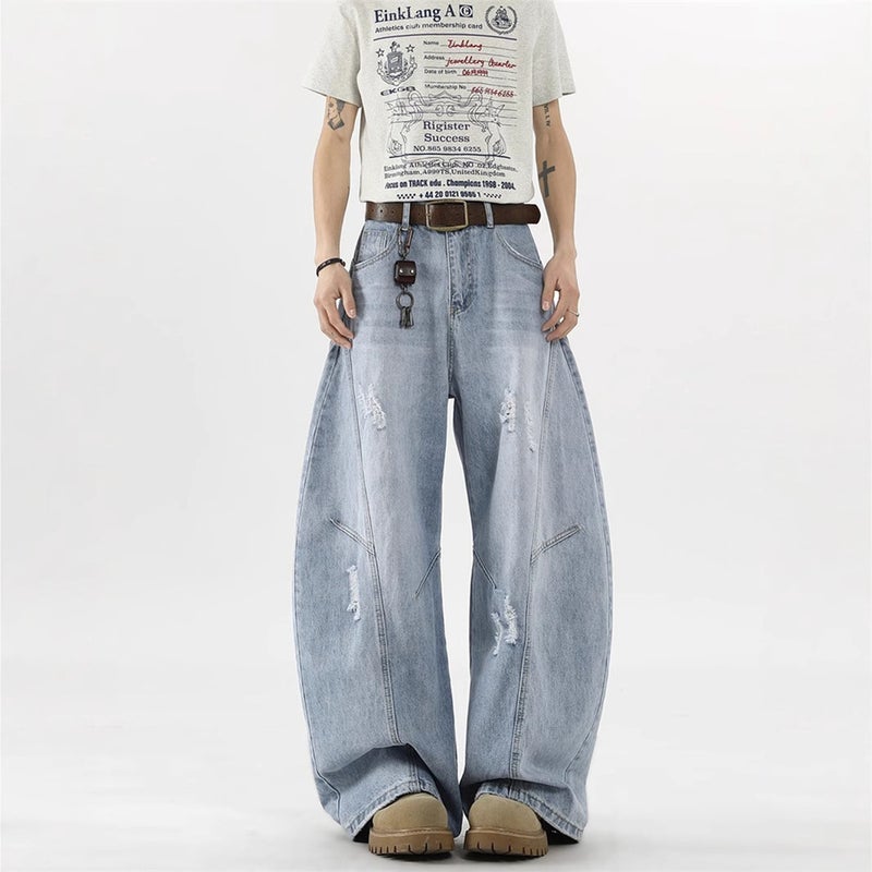 Unisex Classic Denim Jeans Loose Fit Daily Outdoor Wear - Image 3