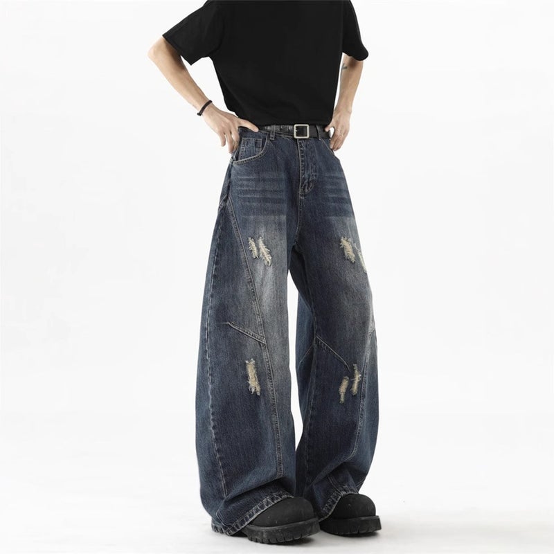 Unisex Classic Denim Jeans Loose Fit Daily Outdoor Wear - Image 2