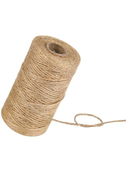 Jute Twine 328 ft Natural Burlap Hessian String for DIY Art & Crafts, Gift Wrapping, Packing String, Gardening, Wedding Décor (1mm)
