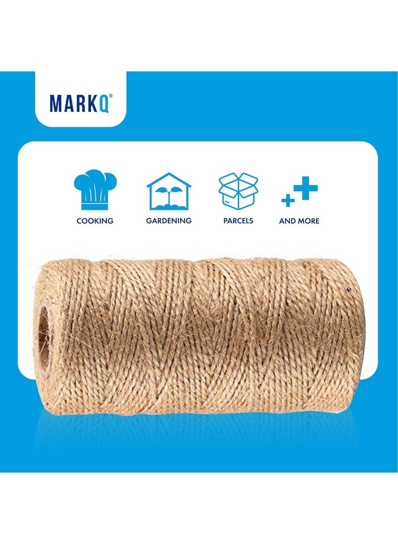 مارك خيوط الجوت بطول 328 قدم من الخيش الطبيعي من الخيش للفنون والحرف اليدوية، وتغليف الهدايا، وسلسلة التعبئة، والبستنة، وديكور الزفاف (1 مم) - Image 3