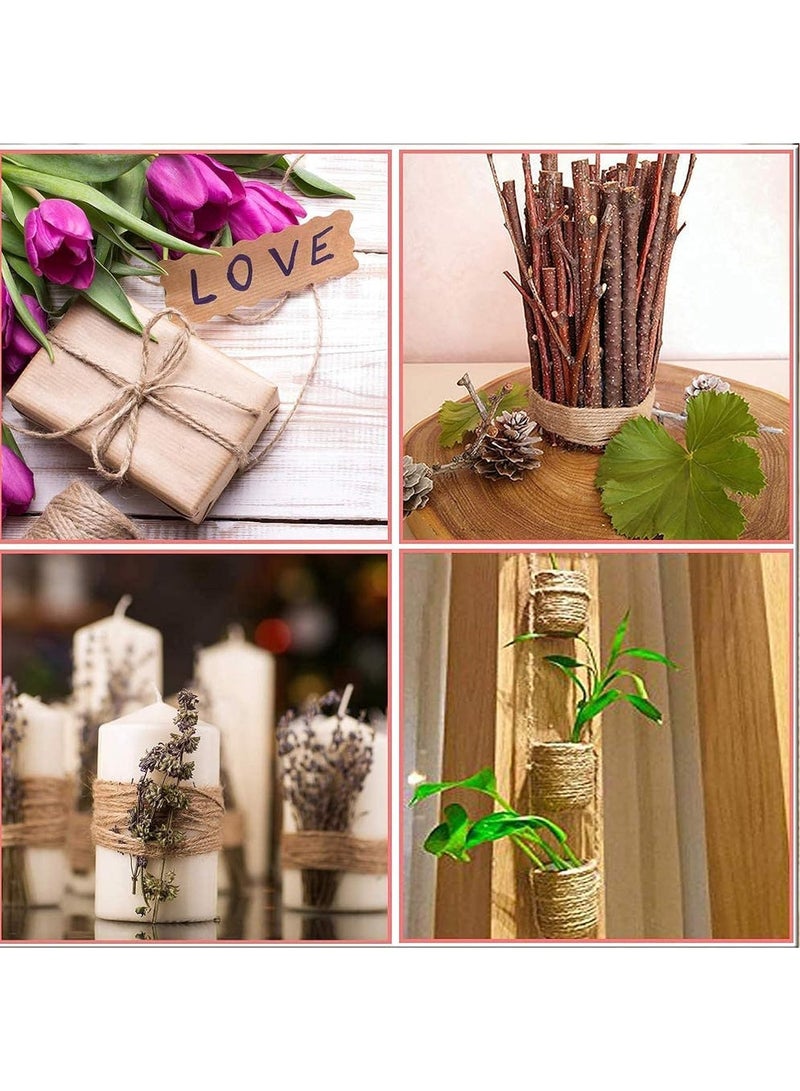 مارك خيوط الجوت بطول 328 قدم من الخيش الطبيعي من الخيش للفنون والحرف اليدوية، وتغليف الهدايا، وسلسلة التعبئة، والبستنة، وديكور الزفاف (1 مم) - Image 4