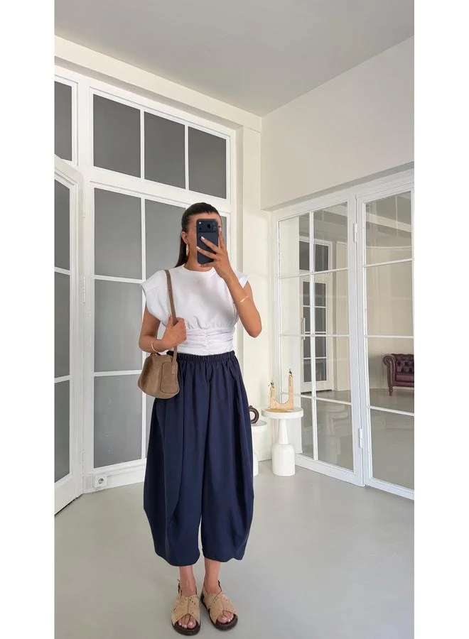 Navy Wide Harem Pants GAUS-01726.