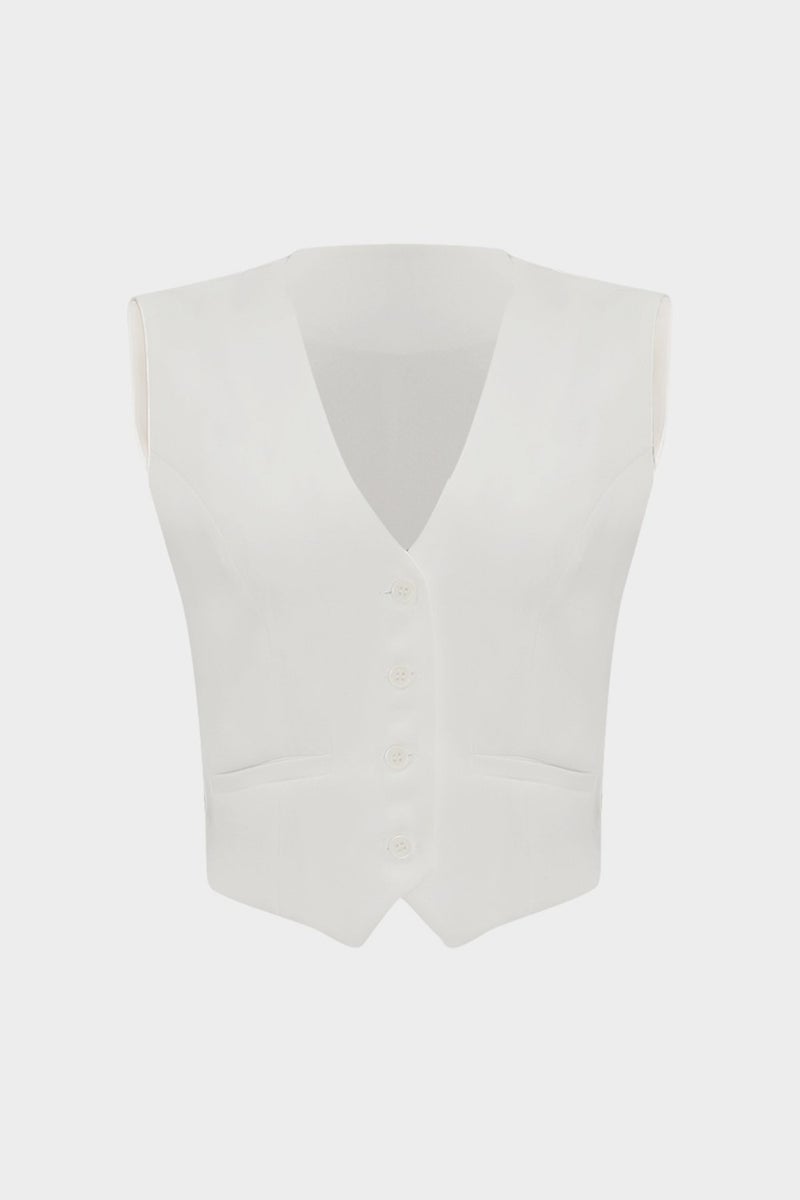 Açelya Okcu Azalea Okcu Premium Button Detailed Crepe Vest  - Image 1