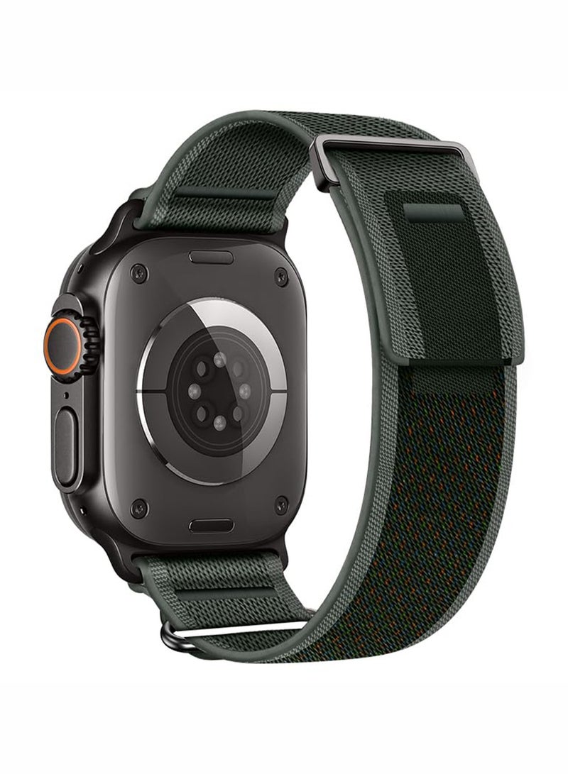 Compatible with Apple Watch Band 46mm 45mm 44mm 49mm Men, Elastic Sport Loop Strap for IWatch Series 10 9 8 7 6 5 4 3/SE 2/SE/Ultra 3 2, Fabric Velcro Watch Strap - Image 1