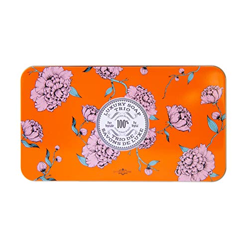 La Chatelaine Luxury Bar Soap Trio Gift Set Tin Made in France Natural and Organic Shea Butter Formula 3 x 7 oz 200g Orange Soap Trio Gardenia Orange Blossom Rose Acacia - Image 5