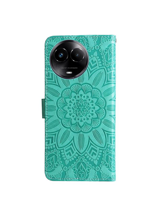 S-TOP Case For Realme C67 5G Global / 11 5G Taiwan Version Embossed Sunflower Leather Phone Case - Image 3