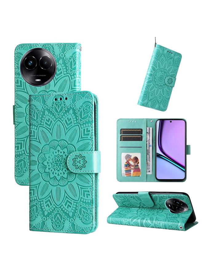 S-TOP Case For Realme C67 5G Global / 11 5G Taiwan Version Embossed Sunflower Leather Phone Case - Image 1