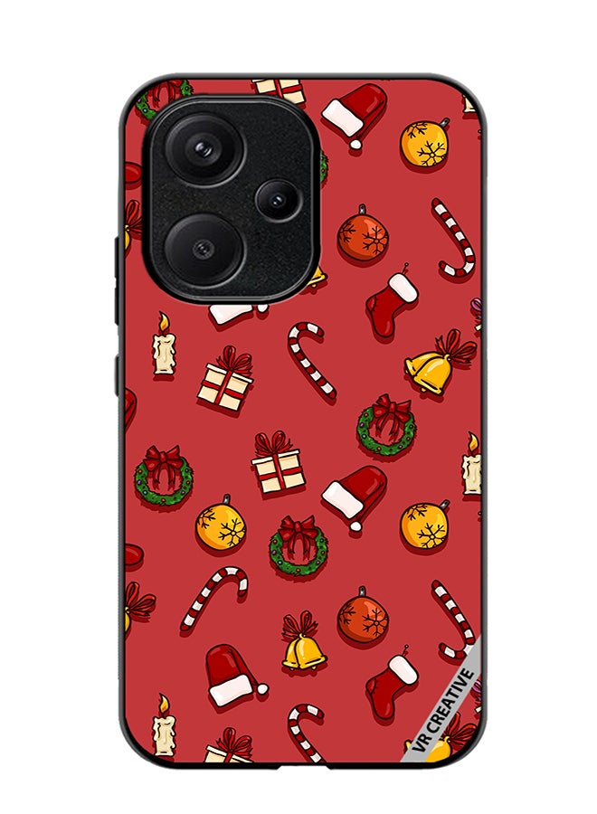 VR CREATIVE Protective Case Cover For Xiaomi Redmi 13C 5G Christmas Symbols Design Multicolour - Image 1
