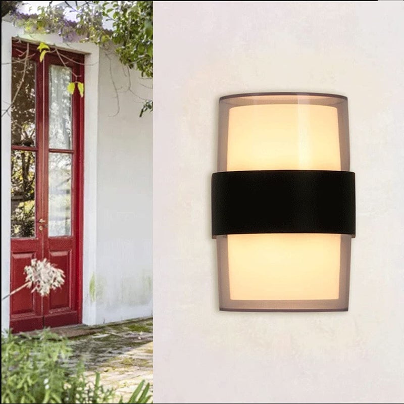 Modern Outdoor Wall Sconce IP65 Waterproof Black Cylindrical LED Wall Lamp For Garden Patio Porch - Image 5