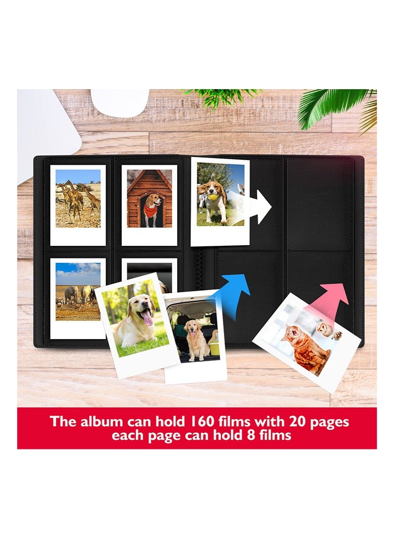 Arabest Pieces Of Moment Mini Book Album,160 Pockets Mini Photo Album for Fujifilm Instax Mini Camera, for Polaroid Snap, for Z2300, for SocialMatic Instant Cameras & for Zip Instant Printer,with 50 Colorful - Image 4
