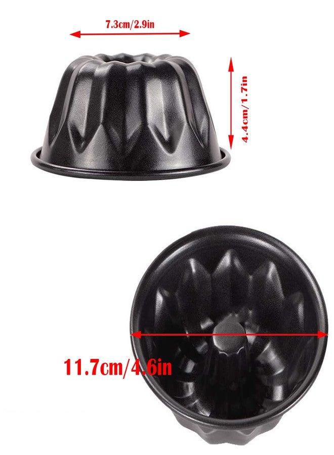 MGGi 4 Pack Mini Fluted Tube Cake Pan, 4 Inch Nonstick Fluted Tube Cake Pans, Black Carbon Steel Mini Oven Baking Mold Mould for Cupcake, Muffin, Brownie, Pudding, Bavarois, Jello, Flan -Black - Image 4
