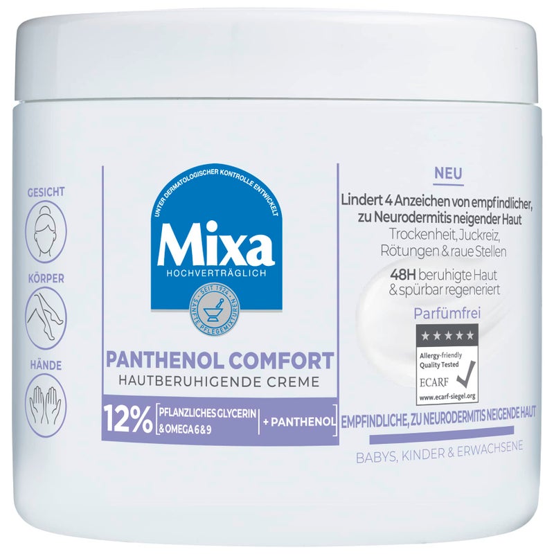Mixa Panthenol Comfort Care Cream, 400 ml, Enriched with a mix of vegetable glycerin and protective Omega 6