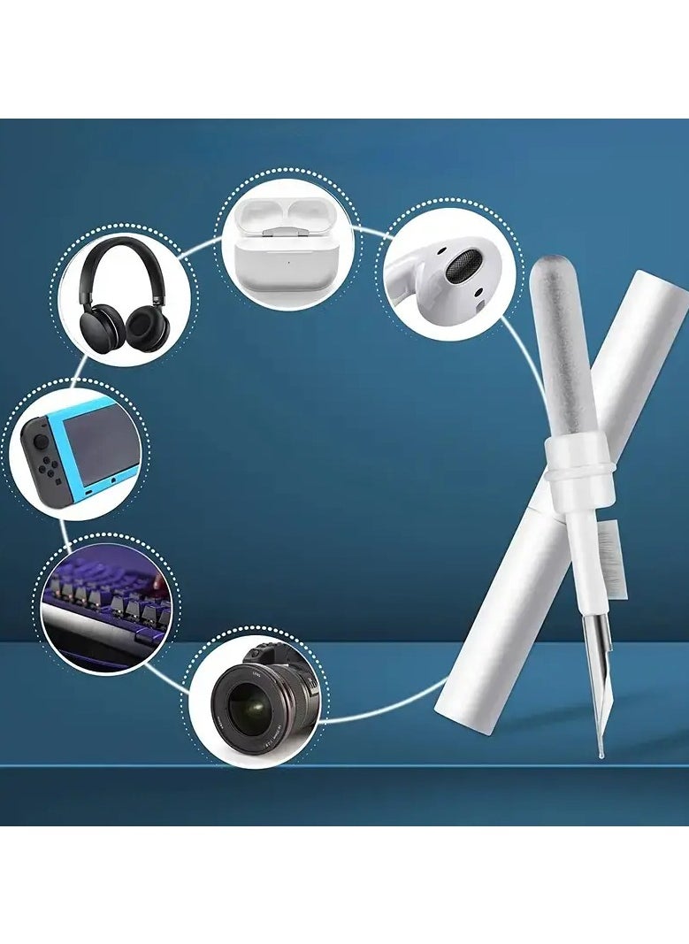VIUAUAX - 3 In 1 AirPods Cleaning Kit, Earphone Cleaner Kit  Earbuds Cleaning Brush Pen, Multifunctional Earphone Cleaning Pen, Portable Small Brush, Dust Removal Brush, For Headphones, Keyboards, Mobile Phones, Mice, Remote Controllers, Cleaning Supplies, Cleaning Tool - Image 1