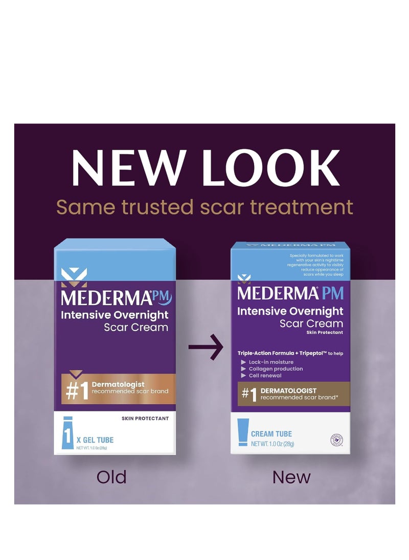 Mederma - Mederma PM Intensive Overnight Scar Cream, Works with Skin's Nighttime Regenerative Activity, Clinically Shown to Make Scars Smaller and Less Visible, 1.0 Oz (28g) - Image 1