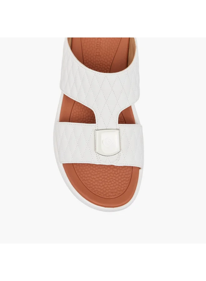 Le Confort Men Metallic Accent Slip-On Comfort Sandals