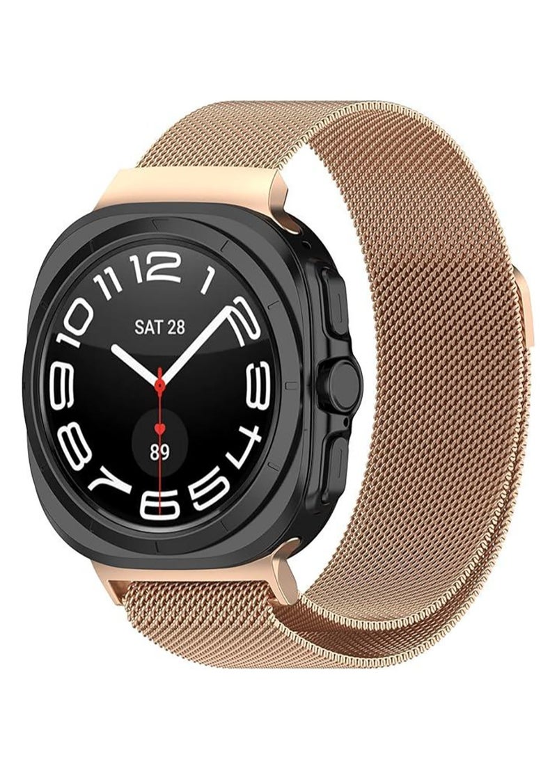 سوار ساعة يد مغناطيسي من الفولاذ المقاوم للصدأ لساعة سامسونج جلاكسي ووتش 7 الترا 47 مم - روز جولد Samsung Galaxy Watch 7 Ultra 47mm - Image 1