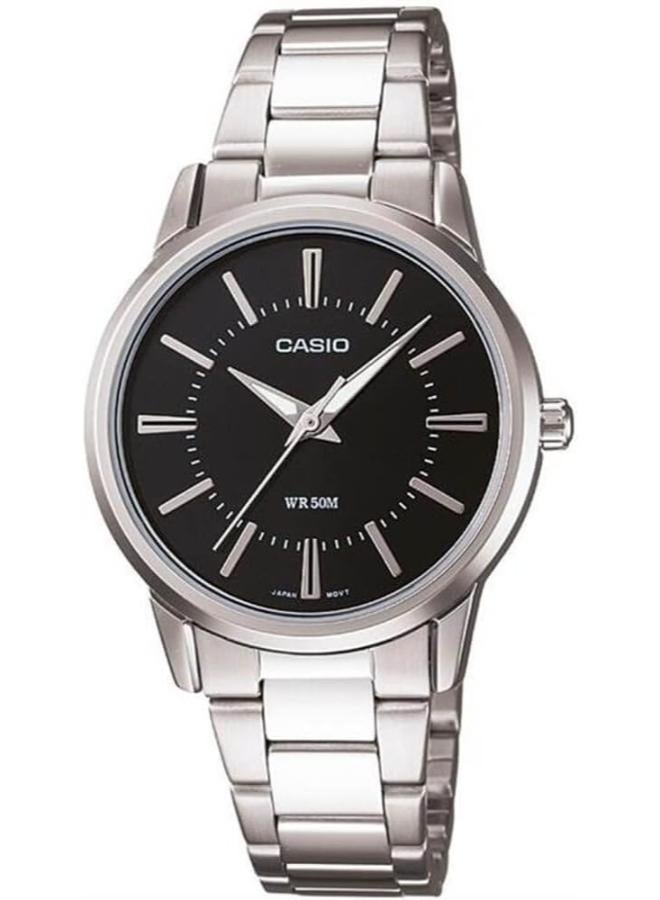 Casio General Ladies Watches Standard Analog LTP-1303D-1AVDF - Silver, Black Dial - Image 1
