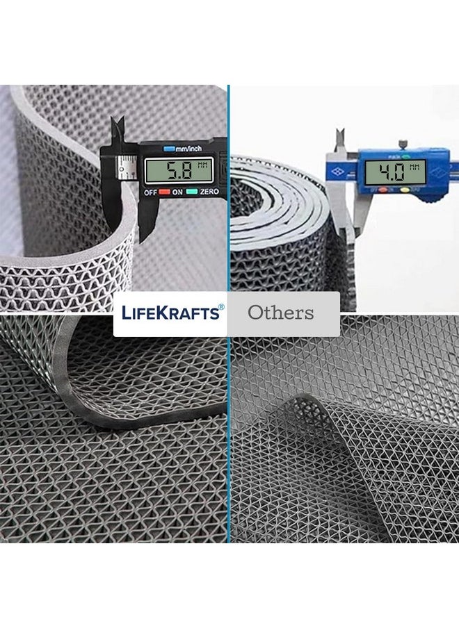 Lifekrafts Lifekrafts Multipurpose Commercial PVC Floor Mat for Entryways, Kitchen and Swimming Pool | Dirt/Mud Trapper Heavy Duty Non Slip/Anti Slip mat | 2ft x 3ft Grey |  - Image 3
