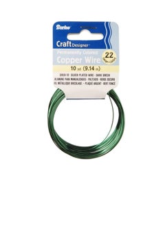 Darice Silver Plated Copper Wire 22 Gauge Dark Green 10 Yards  - Image 2
