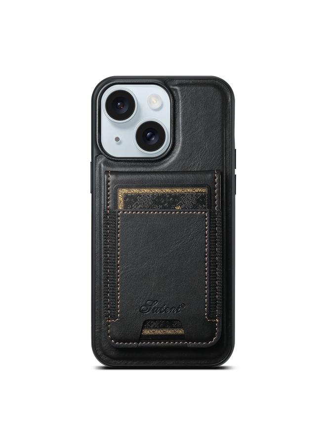 Suteni Case For iPhone 15 Plus H17 Oil Eax Leather MagSafe Detachable Wallet Phone Case - Image 1