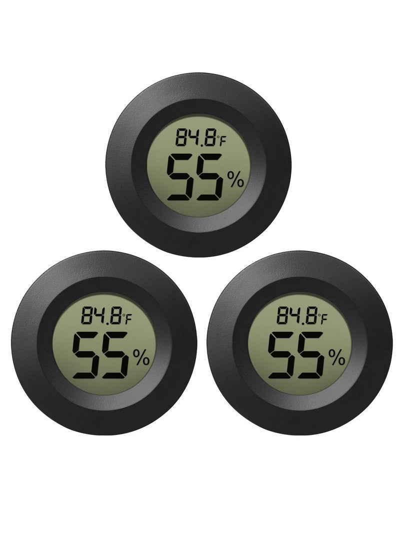 Excefore Mini Hygrometer Thermometer, 3 Pcs Digital LCD Monitor Indoor Outdoor Humidity Meter Gauge for Greenhouse Basement Baby Room, Fahrenheit (℉) or Celsius(℃) - Image 1