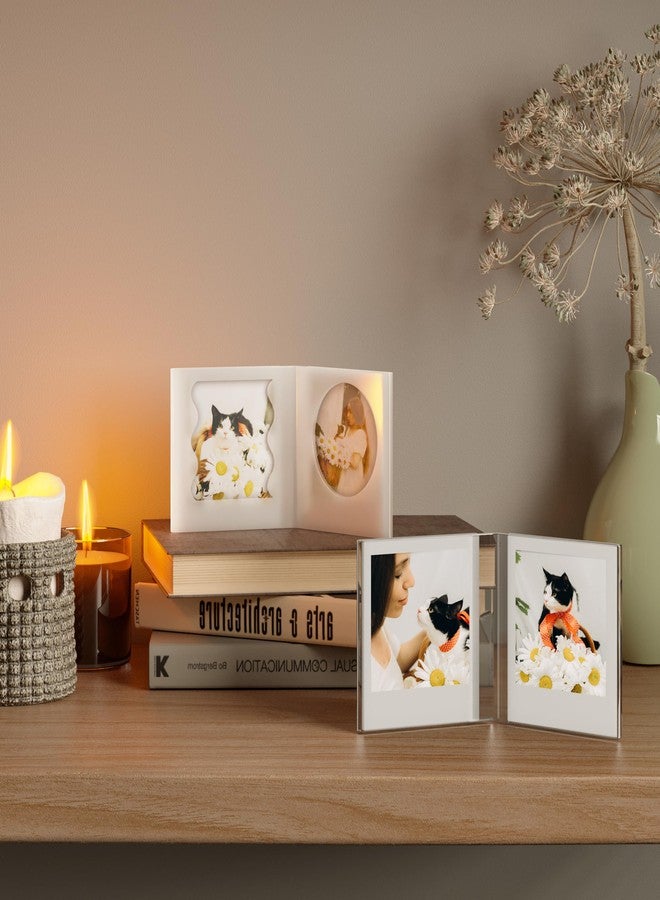 WINKINE Polariod Frame for Photos 4.2''x3.5'', Fits Polariod i-Type/600/SX-70 Films, Double Sided Acrylic Picture Frames Instax Photo Frames for Desktop, Tabletop, Countertop - Image 3