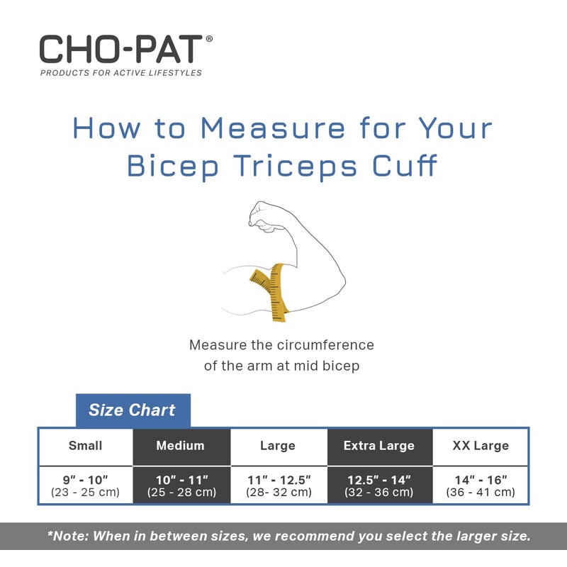 Cho-Pat Black Bicep-Tricep Cuff for Muscle Support and Pain Relief - Image 2