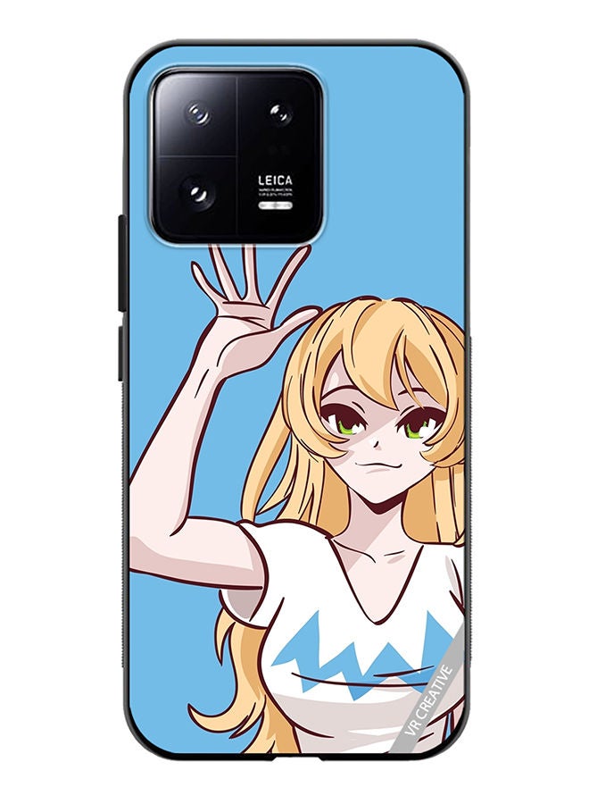 VR CREATIVE Protective Case Cover For Xiaomi 13 Anime Girl Waving Hand Design Multicolour - Image 1