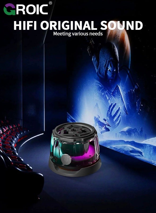 جرويك Bluetooth Speaker Auras Studio 4 360 Surround Sound Diamond Shaped Ambient Lighting Effect Desktop Bluetooth 5.0 Speaker Subwoofer - Image 4