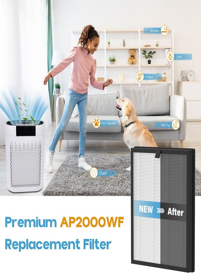 XBWW 2 Packs AP2000WF Replacement Filter Compatible with KNKA AP2000WF Purifier Filter Replacement with 10pcs Aroma Pads, Multi-Stages System - Image 2