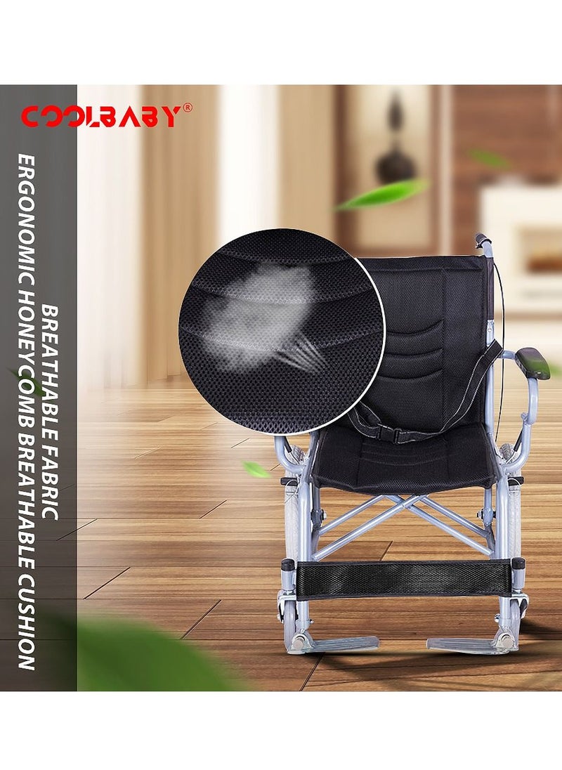 Cool Baby Thickened Steel Pipe Old People Wheelchair Foldable Lightweight With Handbrakes  - Image 3