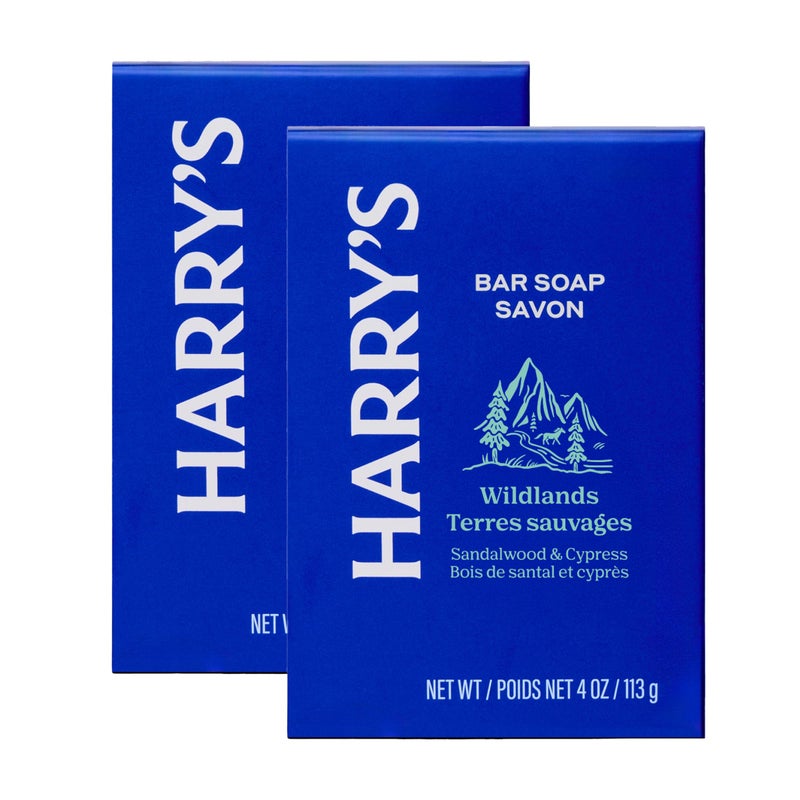 Harry's Bar Soap for Men - Wildlands Scent - (2 Pack) 4 oz - Men's Body Soap - Made with Plant-Based Cleansers - No Parabens, Sulfates, or Dyes - Image 1