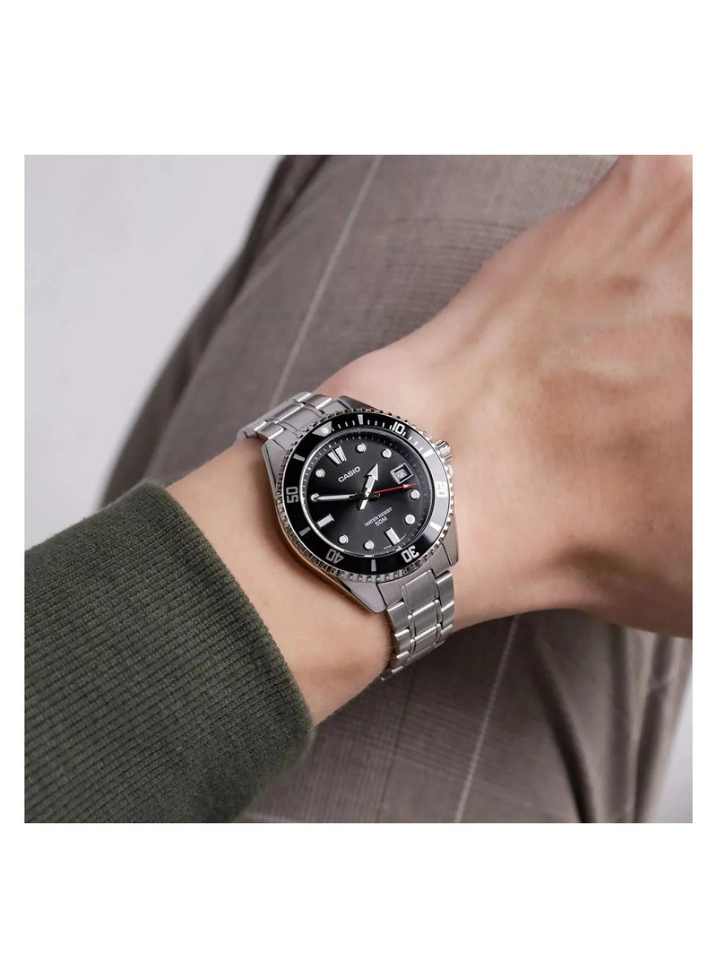 CASIO Enticer Unisex Analog Black Dial Watch MDV-10D-1A1VDF - Image 5